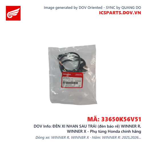 ĐÈN XI NHAN SAU TRÁI (đèn báo rẽ) WINNER R, WINNER X - Phụ tùng Honda chính hãng