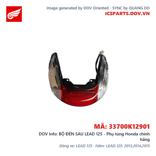 BỘ ĐÈN SAU LEAD 125 - Phụ tùng Honda chính hãng