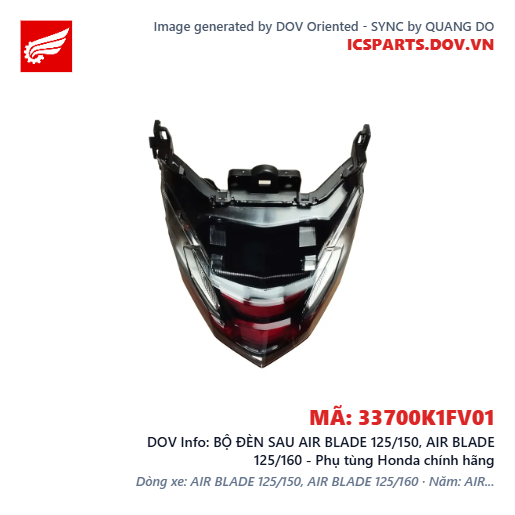 BỘ ĐÈN SAU AIR BLADE 125/150, AIR BLADE 125/160 - Phụ tùng Honda chính hãng
