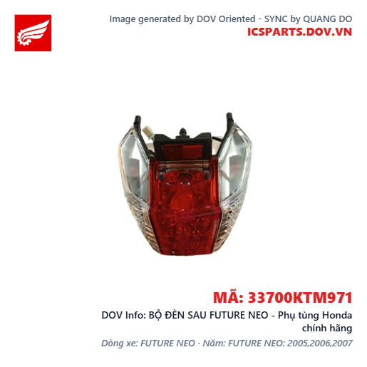 BỘ ĐÈN SAU FUTURE NEO - Phụ tùng Honda chính hãng
