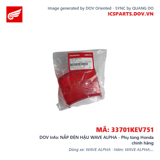 NẮP ĐÈN HẬU WAVE ALPHA - Phụ tùng Honda chính hãng