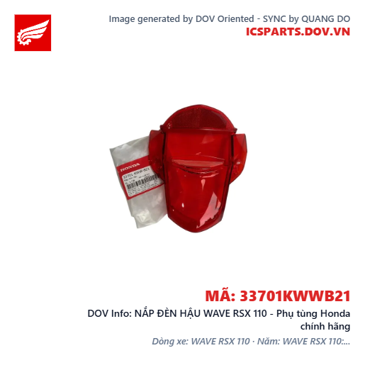 NẮP ĐÈN HẬU WAVE RSX 110 - Phụ tùng Honda chính hãng