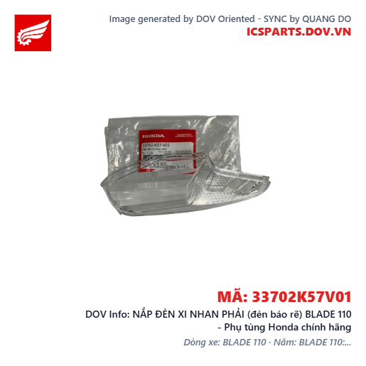 NẮP ĐÈN XI NHAN PHẢI (đèn báo rẽ) BLADE 110 - Phụ tùng Honda chính hãng