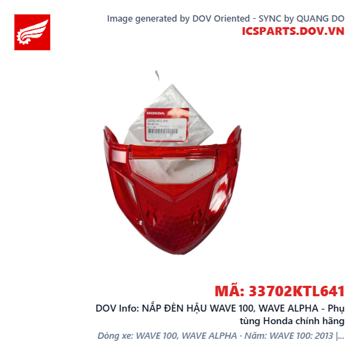 NẮP ĐÈN HẬU WAVE 100, WAVE ALPHA - Phụ tùng Honda chính hãng