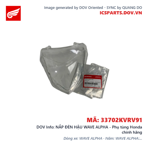 NẮP ĐÈN HẬU WAVE ALPHA - Phụ tùng Honda chính hãng