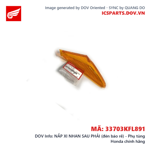 NẮP XI NHAN SAU PHẢI (đèn báo rẽ) - Phụ tùng Honda chính hãng