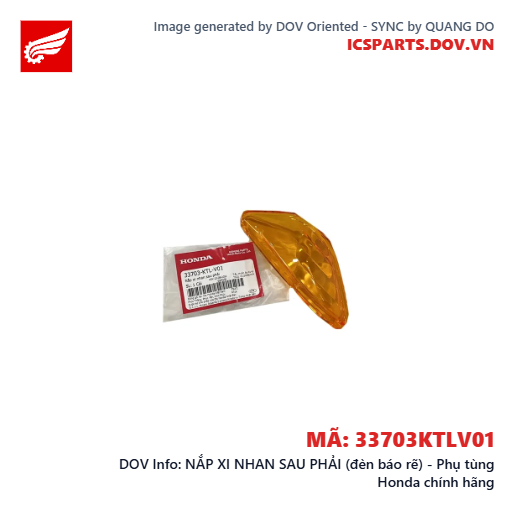 NẮP XI NHAN SAU PHẢI (đèn báo rẽ) - Phụ tùng Honda chính hãng