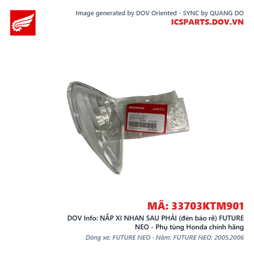 NẮP XI NHAN SAU PHẢI (đèn báo rẽ) FUTURE NEO - Phụ tùng Honda chính hãng