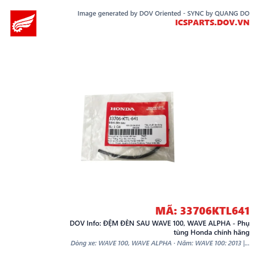ĐỆM ĐÈN SAU WAVE 100, WAVE ALPHA - Phụ tùng Honda chính hãng
