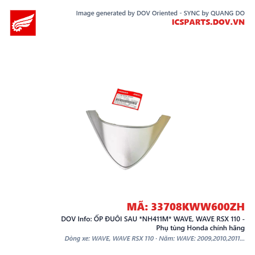 ỐP ĐUÔI SAU *NH411M* WAVE, WAVE RSX 110 - Phụ tùng Honda chính hãng