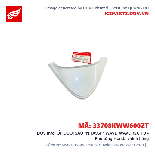 ỐP ĐUÔI SAU *NHA96P* WAVE, WAVE RSX 110 - Phụ tùng Honda chính hãng