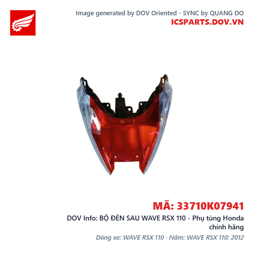 BỘ ĐÈN SAU WAVE RSX 110 - Phụ tùng Honda chính hãng
