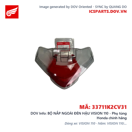 BỘ NẮP NGOÀI ĐÈN HẬU VISION 110 - Phụ tùng Honda chính hãng