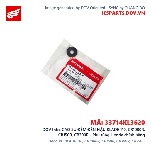 CAO SU ĐỆM ĐÈN HẬU BLADE 110, CB1000R, CB150R, CB300R - Phụ tùng Honda chính hãng