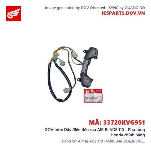 Dây điện đèn sau AIR BLADE 110 - Phụ tùng Honda chính hãng