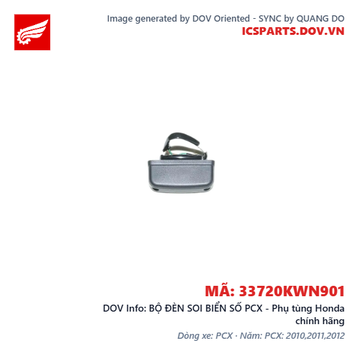 BỘ ĐÈN SOI BIỂN SỐ PCX - Phụ tùng Honda chính hãng
