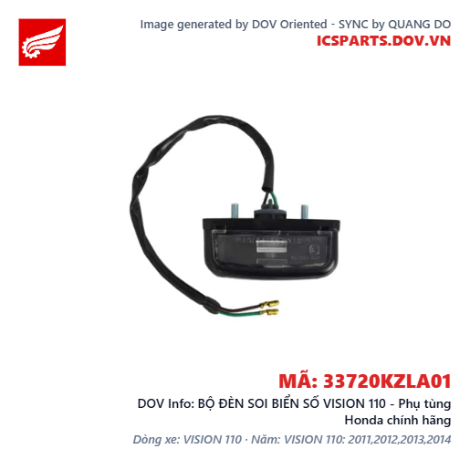 BỘ ĐÈN SOI BIỂN SỐ VISION 110 - Phụ tùng Honda chính hãng