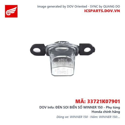 ĐÈN SOI BIỂN SỐ WINNER 150 - Phụ tùng Honda chính hãng
