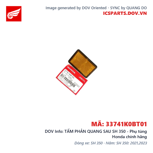 TẤM PHẢN QUANG SAU SH 350 - Phụ tùng Honda chính hãng
