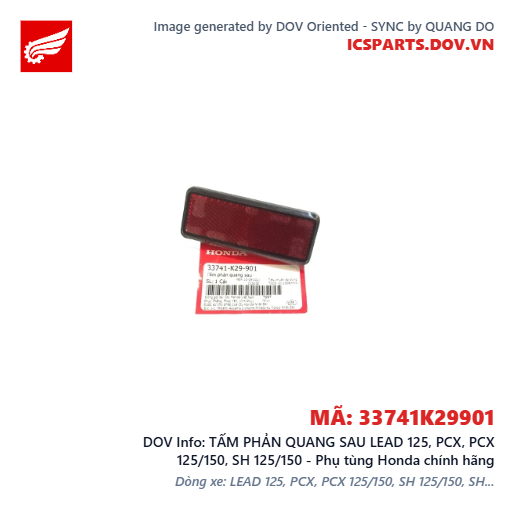 TẤM PHẢN QUANG SAU LEAD 125, PCX, PCX 125/150, SH 125/150 - Phụ tùng Honda chính hãng