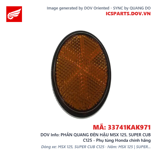PHẢN QUANG ĐÈN HẬU MSX 125, SUPER CUB C125 - Phụ tùng Honda chính hãng