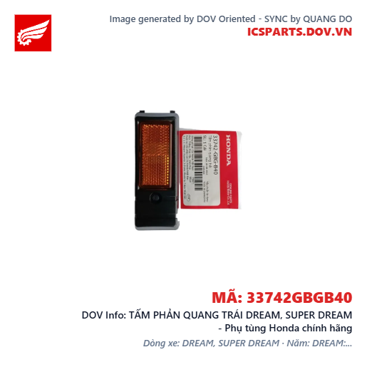 TẤM PHẢN QUANG TRÁI DREAM, SUPER DREAM - Phụ tùng Honda chính hãng