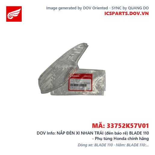 NẮP ĐÈN XI NHAN TRÁI (đèn báo rẽ) BLADE 110 - Phụ tùng Honda chính hãng