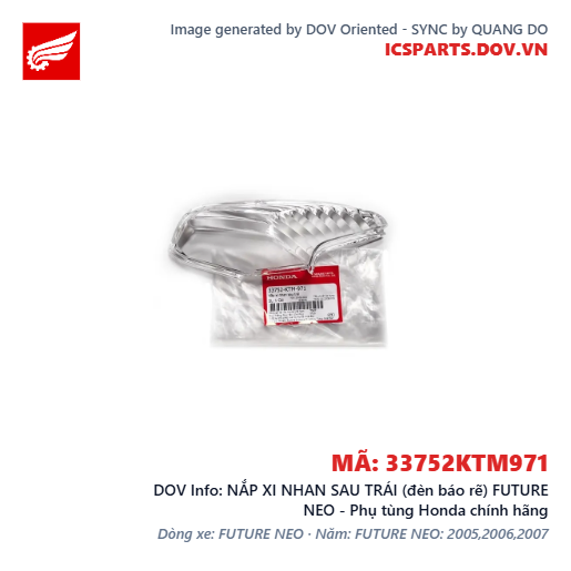 NẮP XI NHAN SAU TRÁI (đèn báo rẽ) FUTURE NEO - Phụ tùng Honda chính hãng