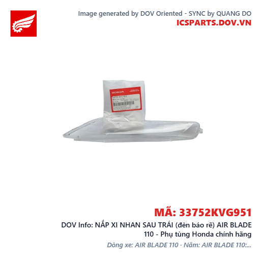 NẮP XI NHAN SAU TRÁI (đèn báo rẽ) AIR BLADE 110 - Phụ tùng Honda chính hãng