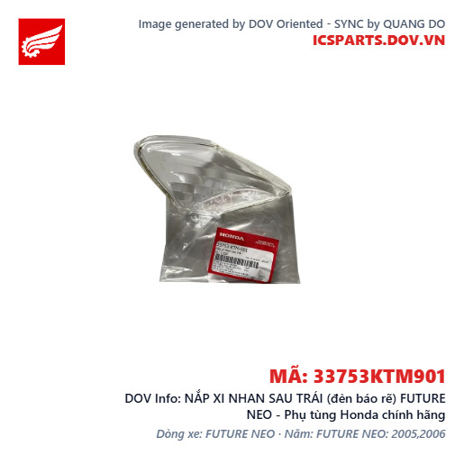 NẮP XI NHAN SAU TRÁI (đèn báo rẽ) FUTURE NEO - Phụ tùng Honda chính hãng
