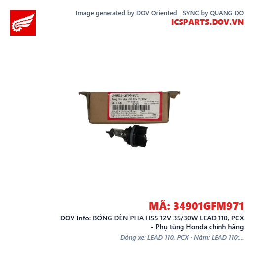 BÓNG ĐÈN PHA HS5 12V 35/30W LEAD 110, PCX - Phụ tùng Honda chính hãng