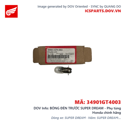 BÓNG ĐÈN TRƯỚC SUPER DREAM - Phụ tùng Honda chính hãng