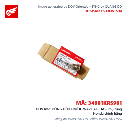 BÓNG ĐÈN TRƯỚC WAVE ALPHA - Phụ tùng Honda chính hãng