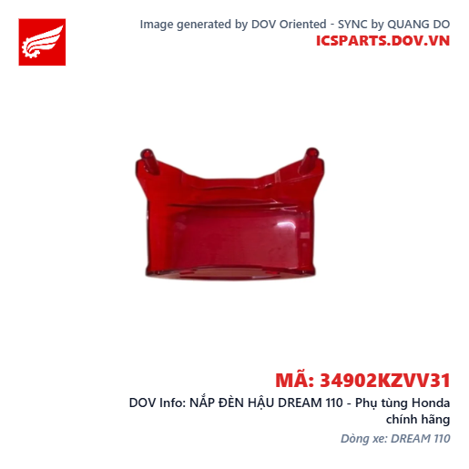 NẮP ĐÈN HẬU DREAM 110 - Phụ tùng Honda chính hãng