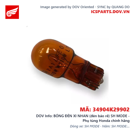 BÓNG ĐÈN XI NHAN (đèn báo rẽ) SH MODE - Phụ tùng Honda chính hãng