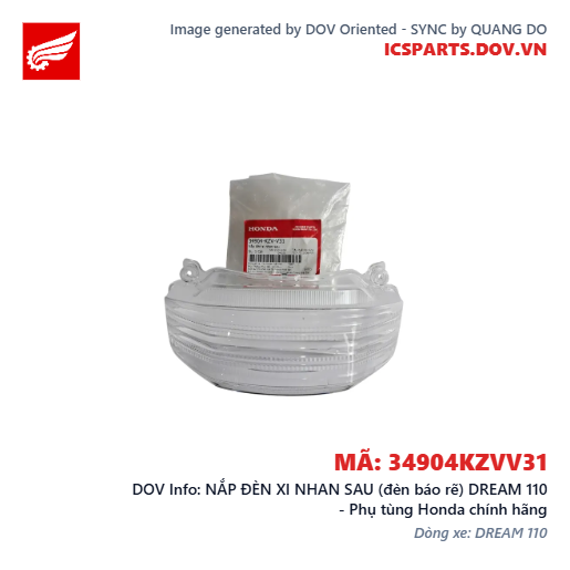 NẮP ĐÈN XI NHAN SAU (đèn báo rẽ) DREAM 110 - Phụ tùng Honda chính hãng