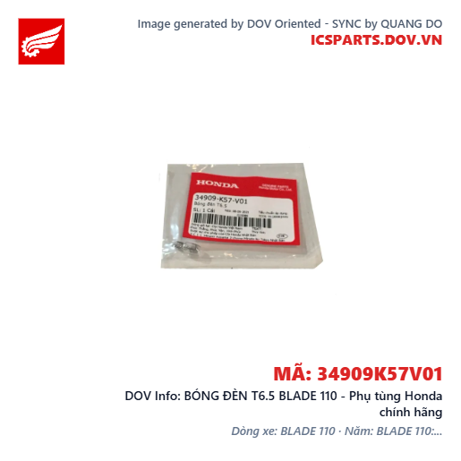BÓNG ĐÈN T6.5 BLADE 110 - Phụ tùng Honda chính hãng