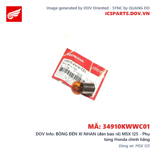 BÓNG ĐÈN XI NHAN (đèn báo rẽ) MSX 125 - Phụ tùng Honda chính hãng