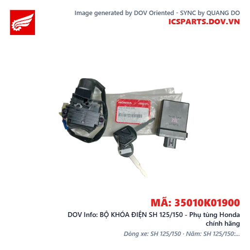 BỘ KHÓA ĐIỆN SH 125/150 - Phụ tùng Honda chính hãng