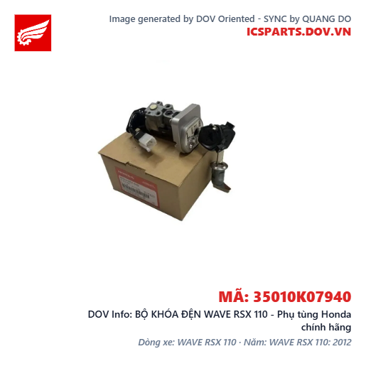 BỘ KHÓA ĐỆN WAVE RSX 110 - Phụ tùng Honda chính hãng
