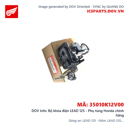 Bộ khóa điện LEAD 125 - Phụ tùng Honda chính hãng
