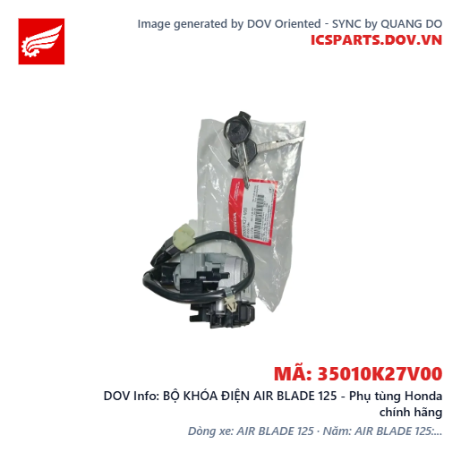 BỘ KHÓA ĐIỆN AIR BLADE 125 - Phụ tùng Honda chính hãng
