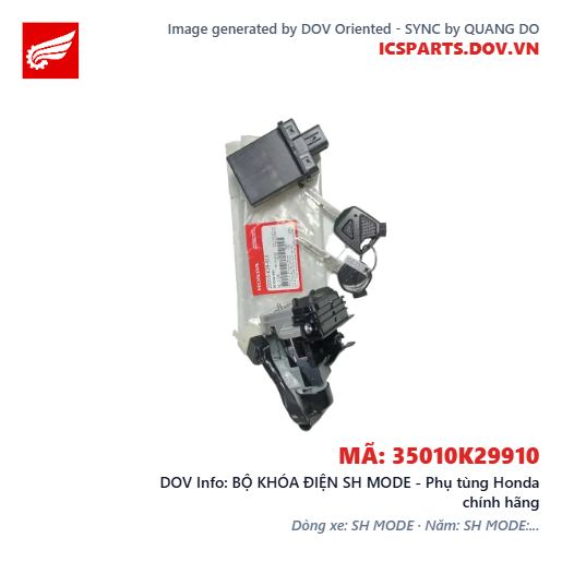 BỘ KHÓA ĐIỆN SH MODE - Phụ tùng Honda chính hãng
