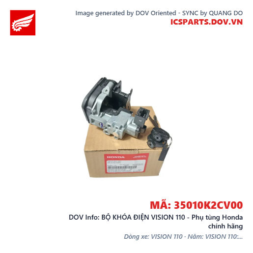 BỘ KHÓA ĐIỆN VISION 110 - Phụ tùng Honda chính hãng