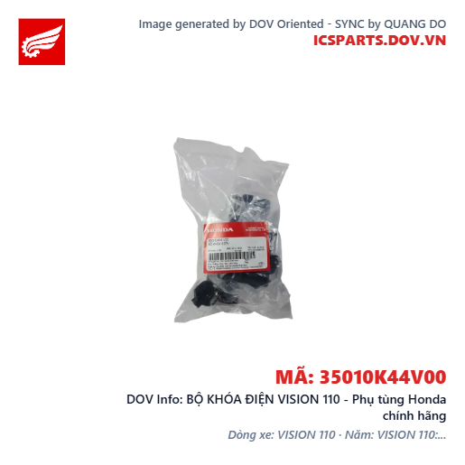 BỘ KHÓA ĐIỆN VISION 110 - Phụ tùng Honda chính hãng