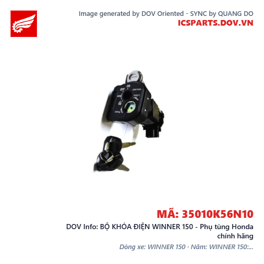 BỘ KHÓA ĐIỆN WINNER 150 - Phụ tùng Honda chính hãng