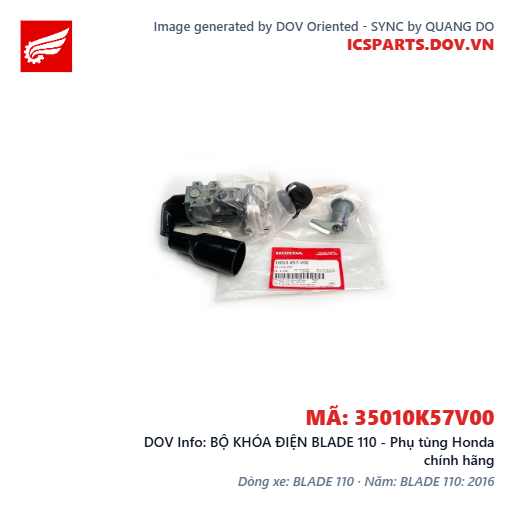 BỘ KHÓA ĐIỆN BLADE 110 - Phụ tùng Honda chính hãng