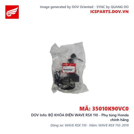BỘ KHÓA ĐIỆN WAVE RSX 110 - Phụ tùng Honda chính hãng