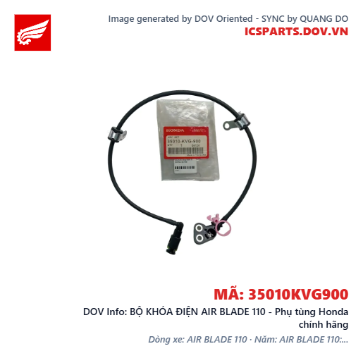 BỘ KHÓA ĐIỆN AIR BLADE 110 - Phụ tùng Honda chính hãng