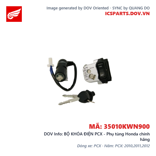 BỘ KHÓA ĐIỆN PCX - Phụ tùng Honda chính hãng